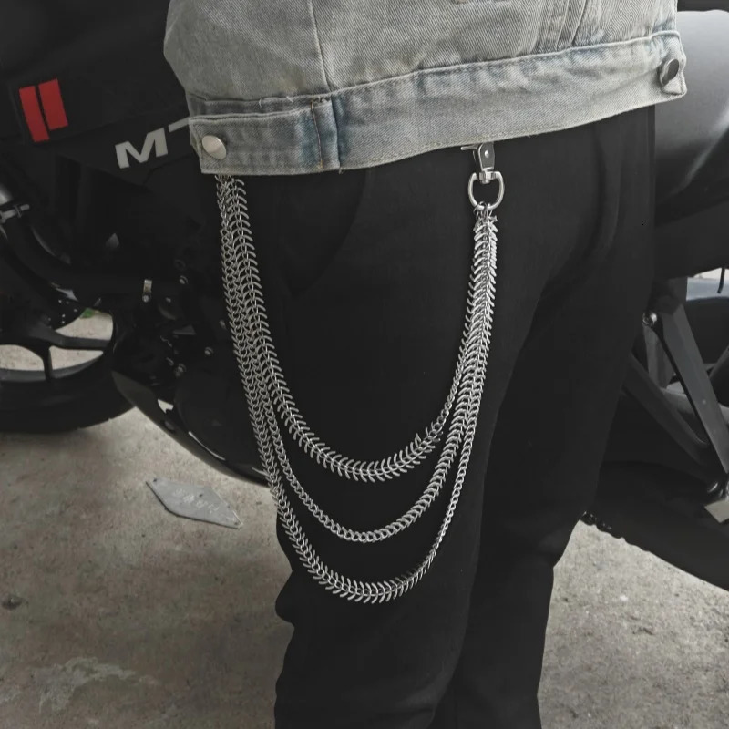 Original Minimalism Fishbone Locomotive Chain Fashionable Men And Women Ones Waist Versatile Jeans Retro Pants Chain 251024