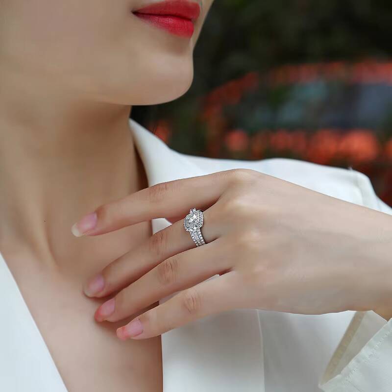 05CT Romantic and Gorgeous 925 Silver GRA Moissanite Jewelry Ring VVS1 Engagement and Wedding Fine Moissanite Rings