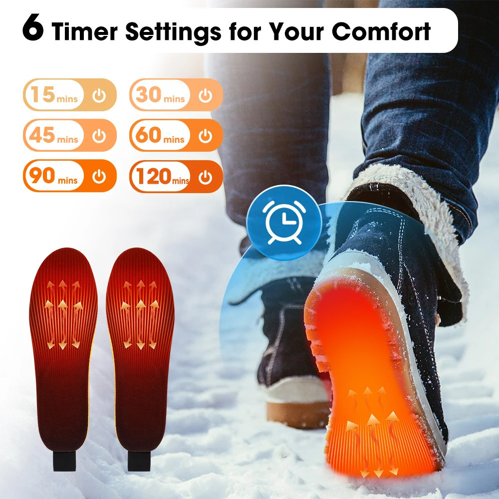 APP Control Heated Insoles Electric Foot Warming Pad for Winter Outdoor Ski Adjustable Temperature Feet Heater Shoe Pads251020