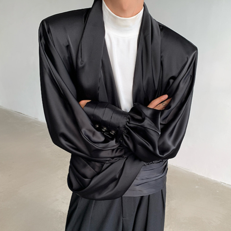 Men's Clothing Designer Deep V Neck Shirt Solid color high luxury Men Elegant Black V Slim Fit Shirts for Spring and Autumn Casual Fashion