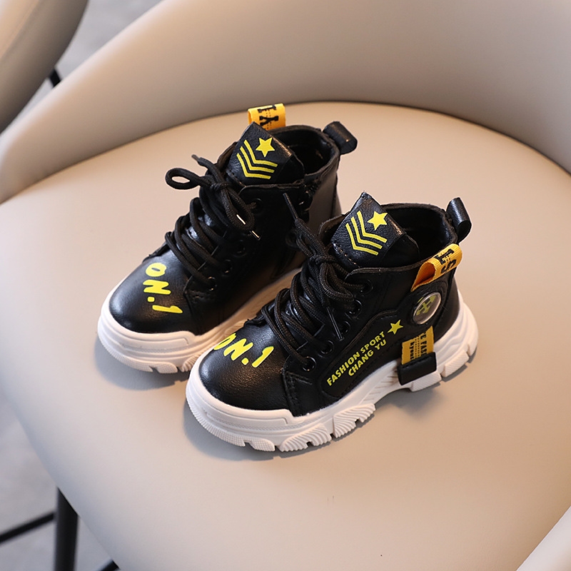 Designer Shoes Children's Martin Boots Spring and Autumn New Boys Korean Style Casual Single Boots High Top Sneakers Short Boots Free shipping