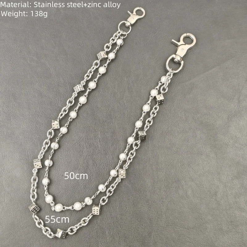 Summer Collection Stainless Steel Minimalism Dice Pants Chain Fashionable Men And Women Ones Waist Accessories 251024