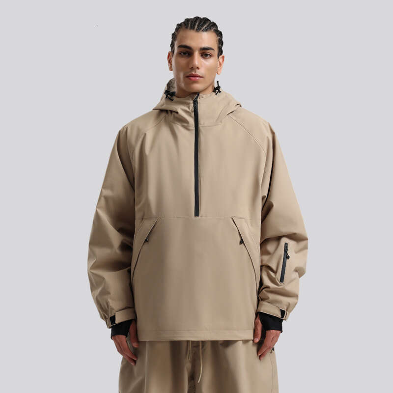 New Men Hooded Pullover Loose Snowboard Windproof Waterproof Breathable Couple Professional American Ski Suit Women