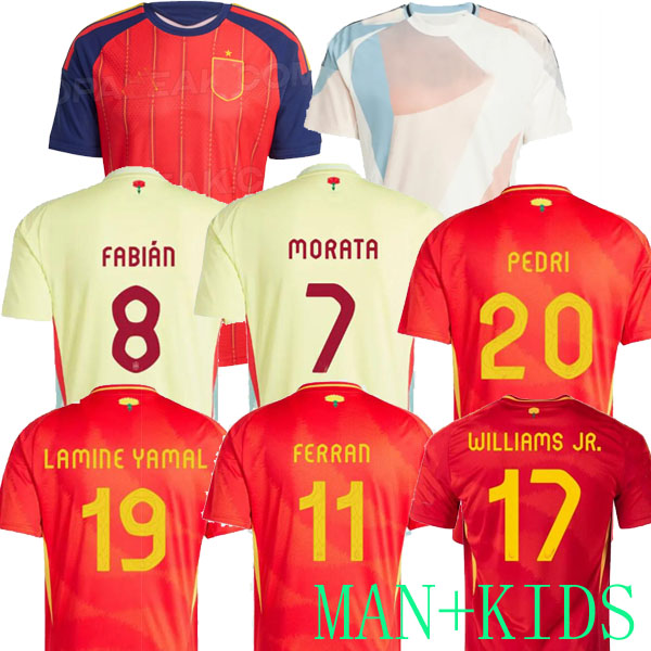 spains 2025 2026 Soccer Jersey MORATA FERRAN CARVAJAL 25 26 National Team Football Shirt 2025 Men Kids Kit LAMINE YAMAL Camisetas Espana RODRI OYARZABAL FINAL home