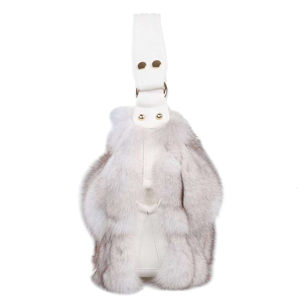 Designer Luxury Women S Winter Genuine Fox Fur Shoulder Bag Handbag PU Leather Top Handle Bags Ladies Zipper Soft Stylish Fashion