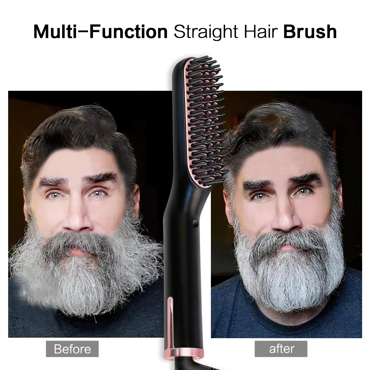 Mens Electric Beard Straightener Negative Ion Hair Straightening Brush Hair Straightener Wet Dry Quick Styler 251027