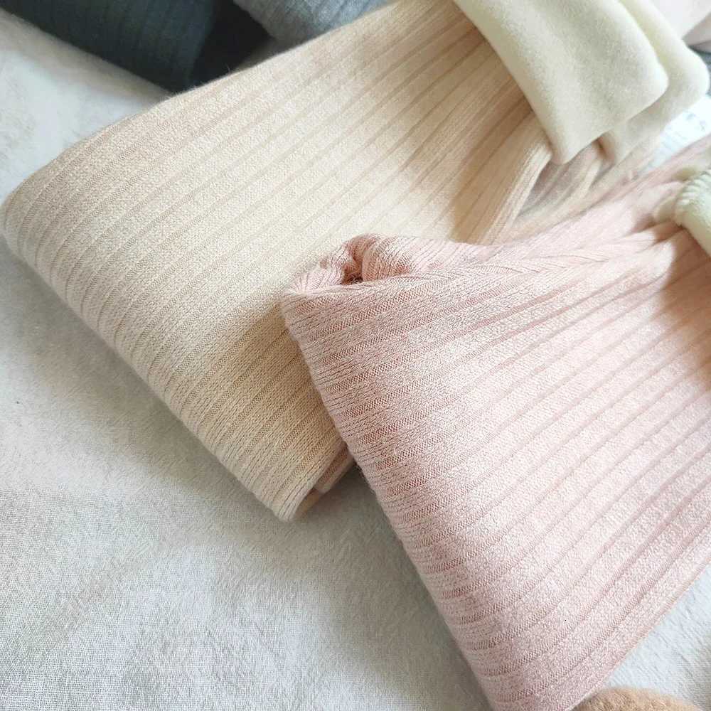 Childrens Pants Thickened Cashmere Warm Pants Versatile For Autumn And Winter Girls Pit stripe Knitted Pants Tight PantsT251027