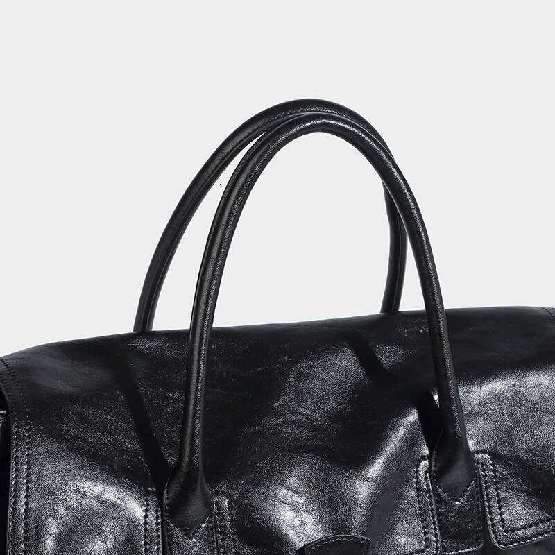 Briefcase Lock Decoration Bags For Women Designer Handbag And Purse 2024 New In PU Vintage Large Capacity Commuting Tote