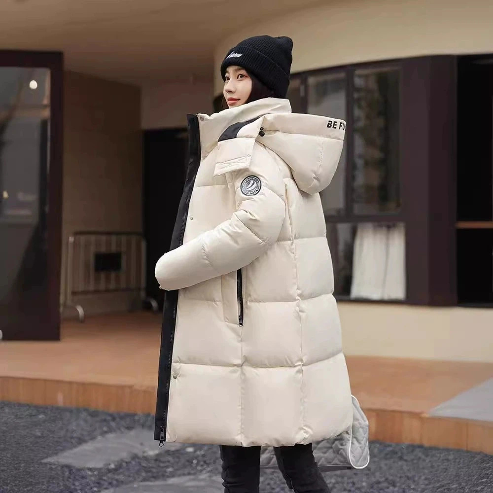 WomenS Winter Down Cotton Jacket Warm Thicken Padded Korean Loose Plus Size Parkas Outwear Long Coat 251027