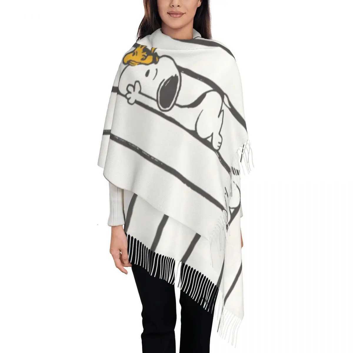 Cust Stylish s Woodstock Smi Gigg Laugh Tassel Scarf Winter Fall Warm Shawl Wrap Lady Cartoon Cic Dog ScarvesW251027