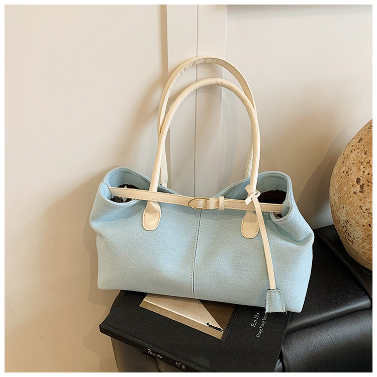 Free shipping designer bag Casual Denim Underarm Bag New Fashion Commuter Shoulder Bag Casual Color-Block Large Capacity Tote Bag