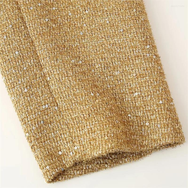 Women's Jackets Autumn European And American Style Fashion Niche Pocket Decoration Glitter Jacket Coat