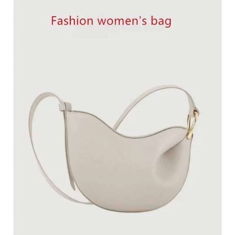 Genuine Leather Pea Women's 2025 Saddle Dumpling Bag, Small Shoulder Crossbody French Niche Bag