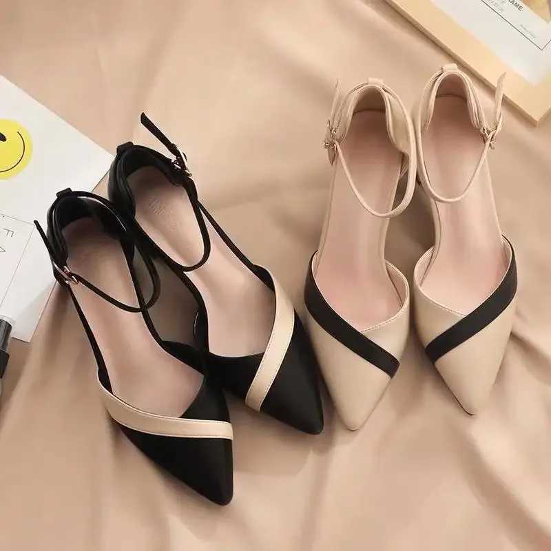 Soft Bottom Womens Sandals Covering Toe High Heels Trendy 2025 Spring Summer New Coarse Heel Versatile Mid Heel EleganceXJ251027