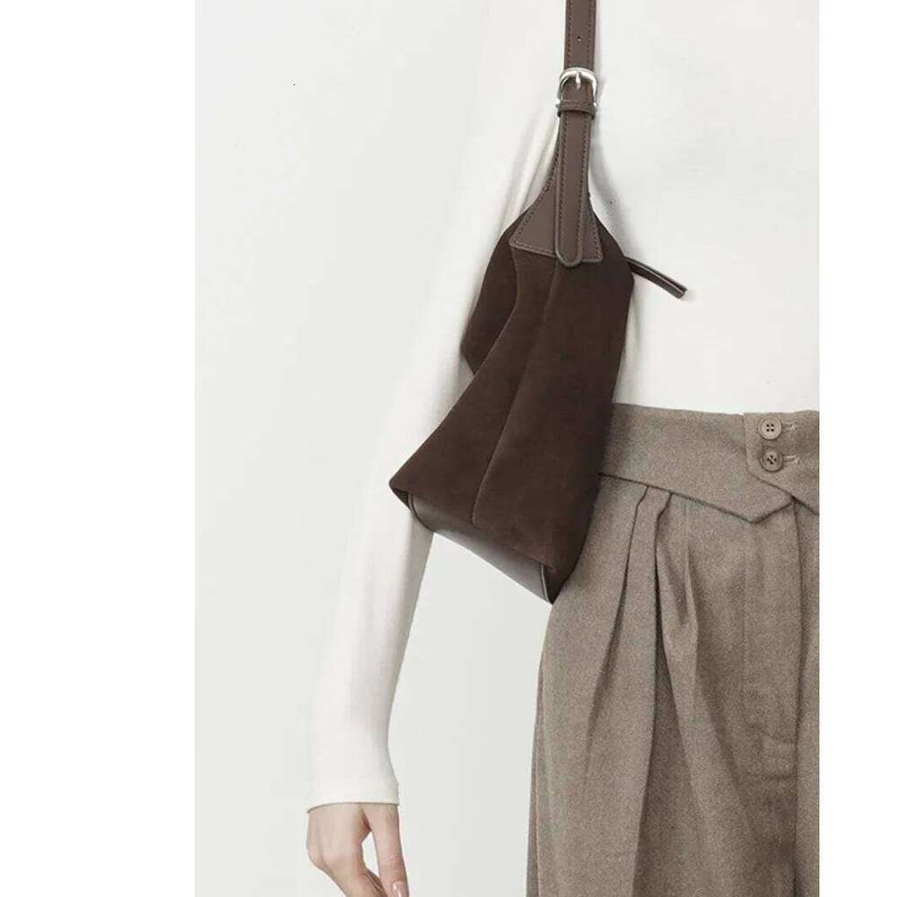 Designer Luxury Fashionable Frosted Cow Long Handle Tote Winter Matte Suede Leather Women S Single Shoulder Bag Grey Commute Handbag