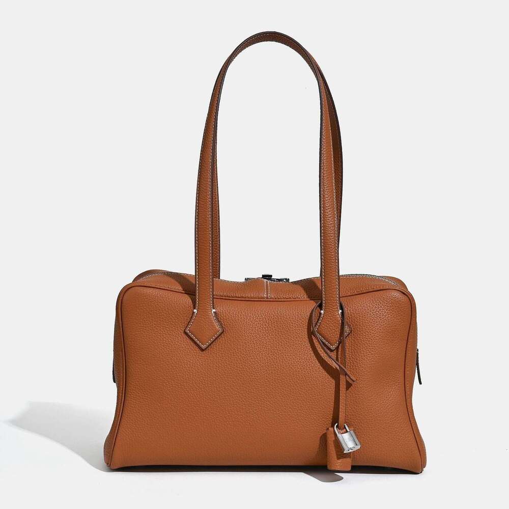 designer bag tote bag 2025 New Top Layer Victoria 35 Tote Bag Commuter Versatile High-End Genuine Leather Women's Handbag