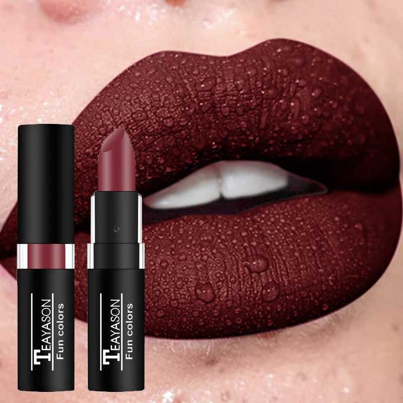 Punk Dark Wine Red Lipsticks Waterproof Easy To Color Makeup Sexy Red Lipstick Matte White Black Lip Gloss Facial Body Painting W251027