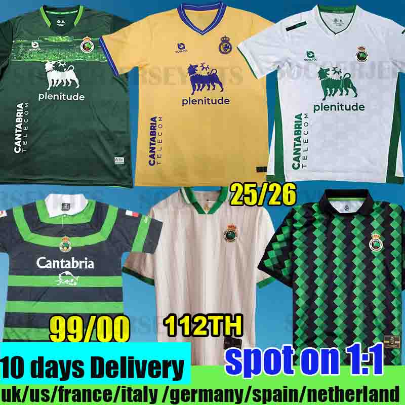 racing santander Camiseta de Futbol 99 00 1999 2000 away green strip soocer jerseys football shirts tops