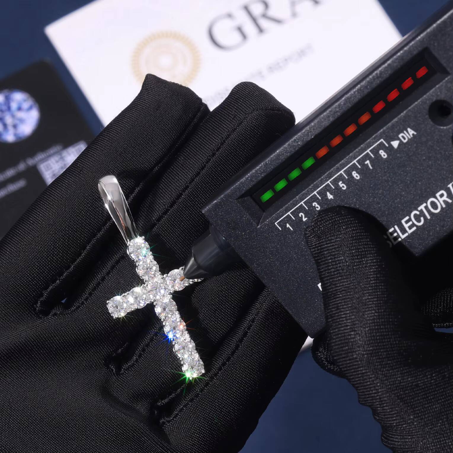 Fine 925 Sterling Silver Clear Cross Pendant Luxury Sparkling VVS D Moissanite Diamond Pendant Necklace for Unisex