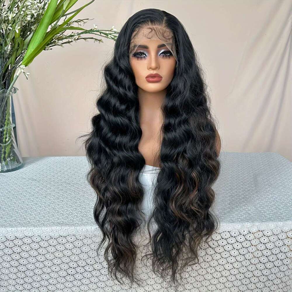Lightweight Body Wave Wig For Women | 32" X 15" Lace Front, 81.28" Long, Heat Resistant Synthetic Hair, Transparent Swiss Lace, Glueles