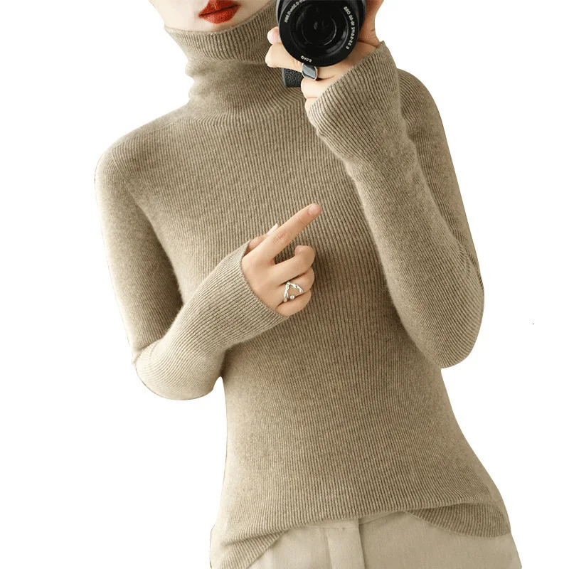 Women Sweater Turtleneck Slim Pullovers Autumn Winter Warm Bottoming Shirts Jumpers Basic High Strecth Fashion Korean Knitwear 251027