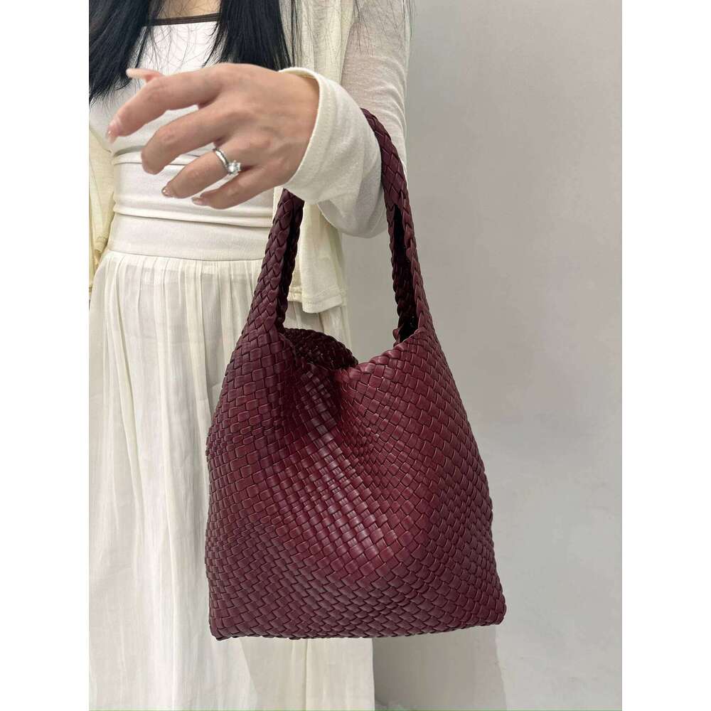 Fashion Women's Bags Promotion 2024 Fall And Winter Explosive Models PU Hand-Woven Shoulder Bag For Women