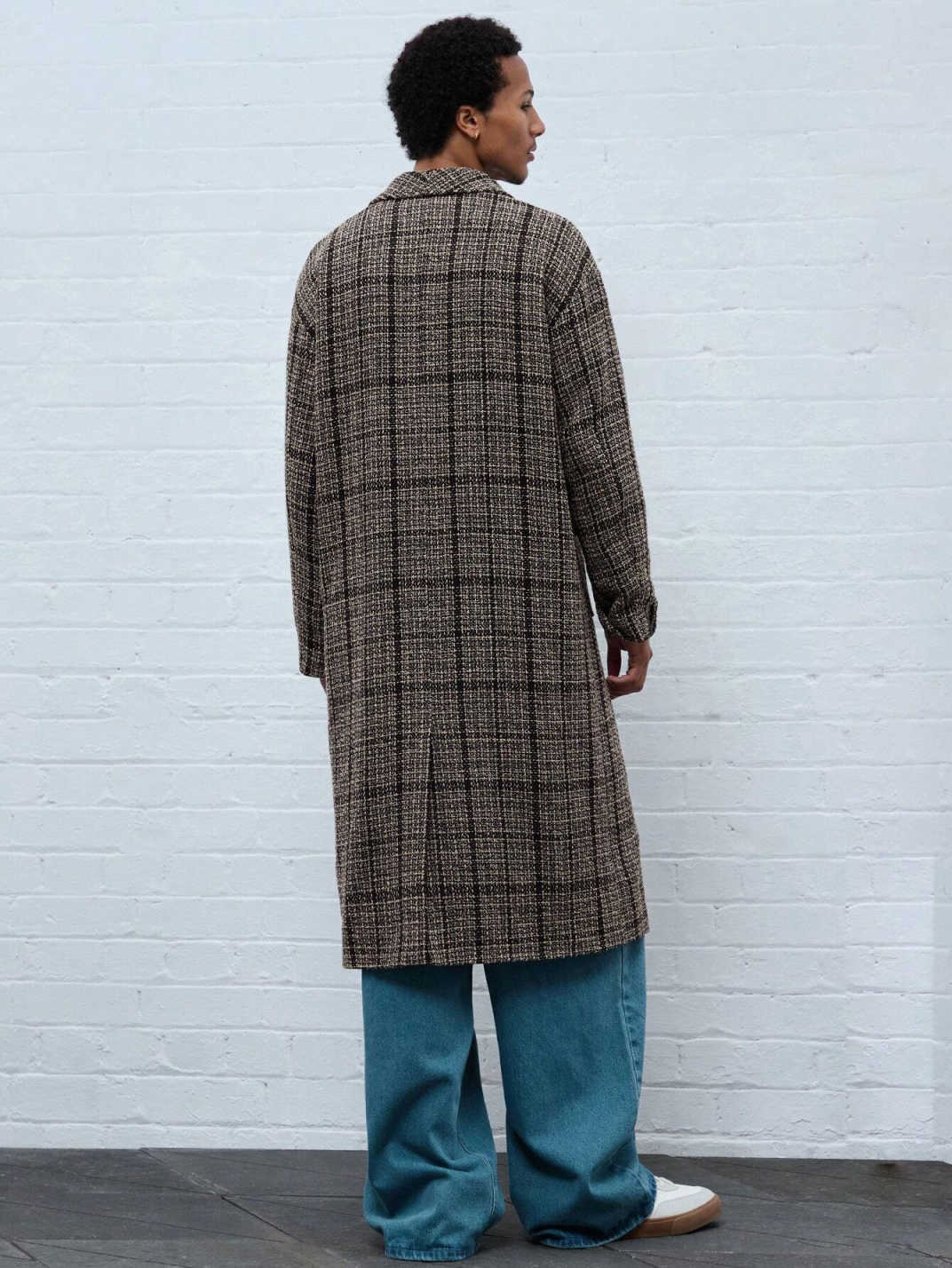 Classic Grid Men's Overcoat 1 Piece High Quality Shawl Lapel Male Coats Outdoor Commuting Office Warmth Customized