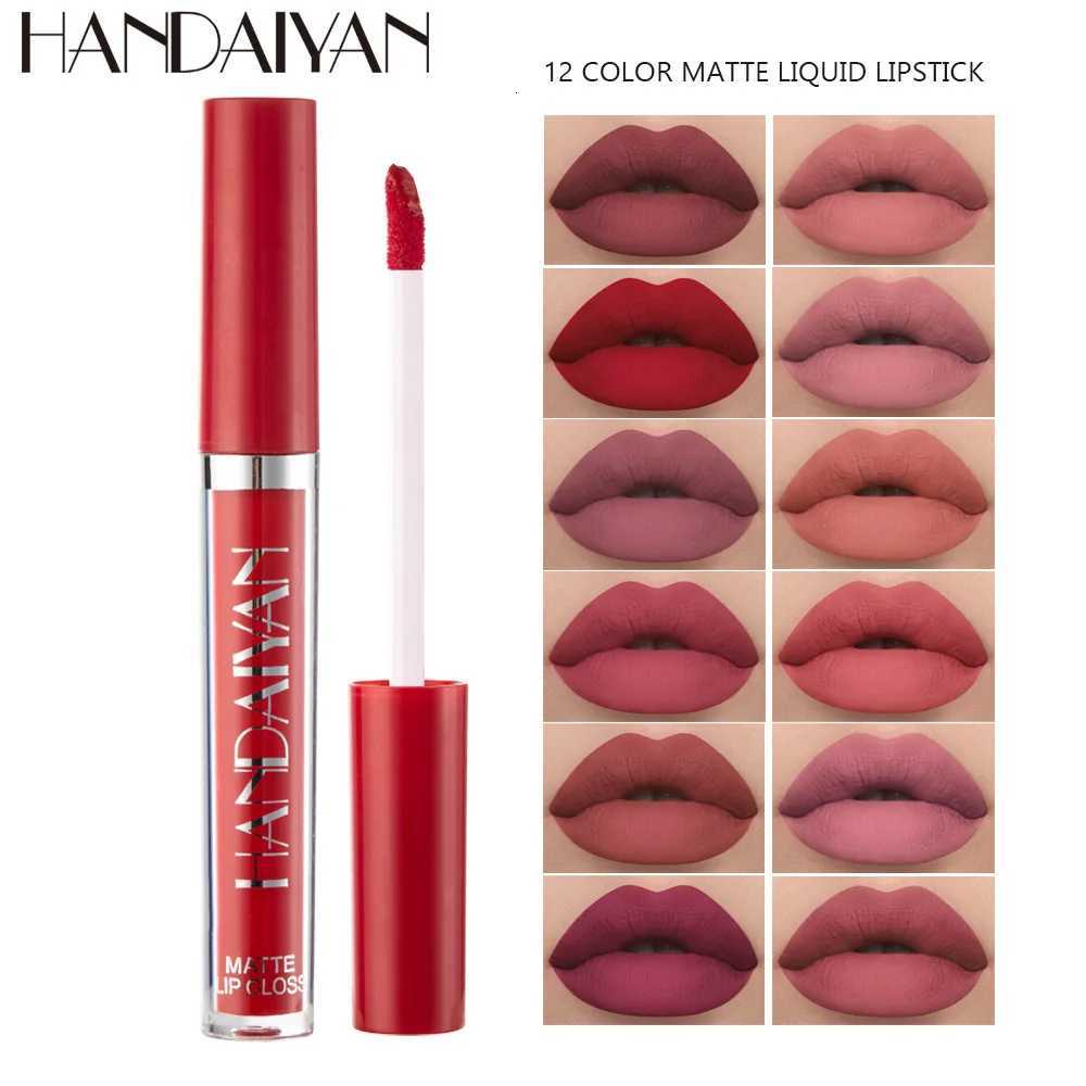 HANDAIYAN Sexy Red Lip Tint Matte Liquid Lipstick Waterproof Easy To Color 2 Matte Bare Pink Lipstick for Girls Makeup Cosmetic W251027