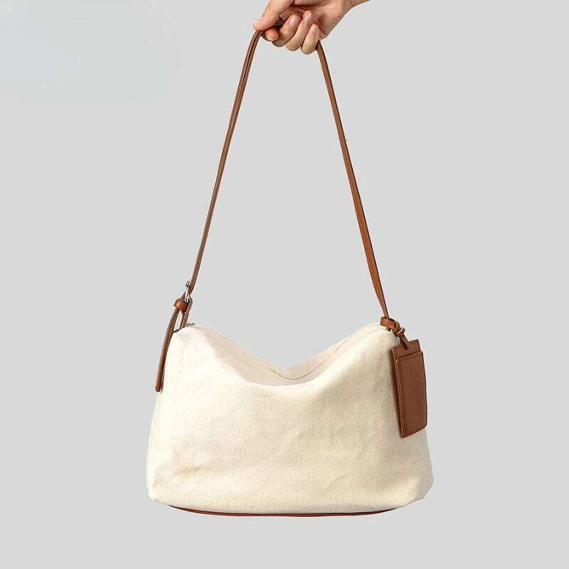 Canvas Shoulder Niche Design Women Commuter Tote Bags Lazy Style Large Capacity Female Daily Handbags 251027