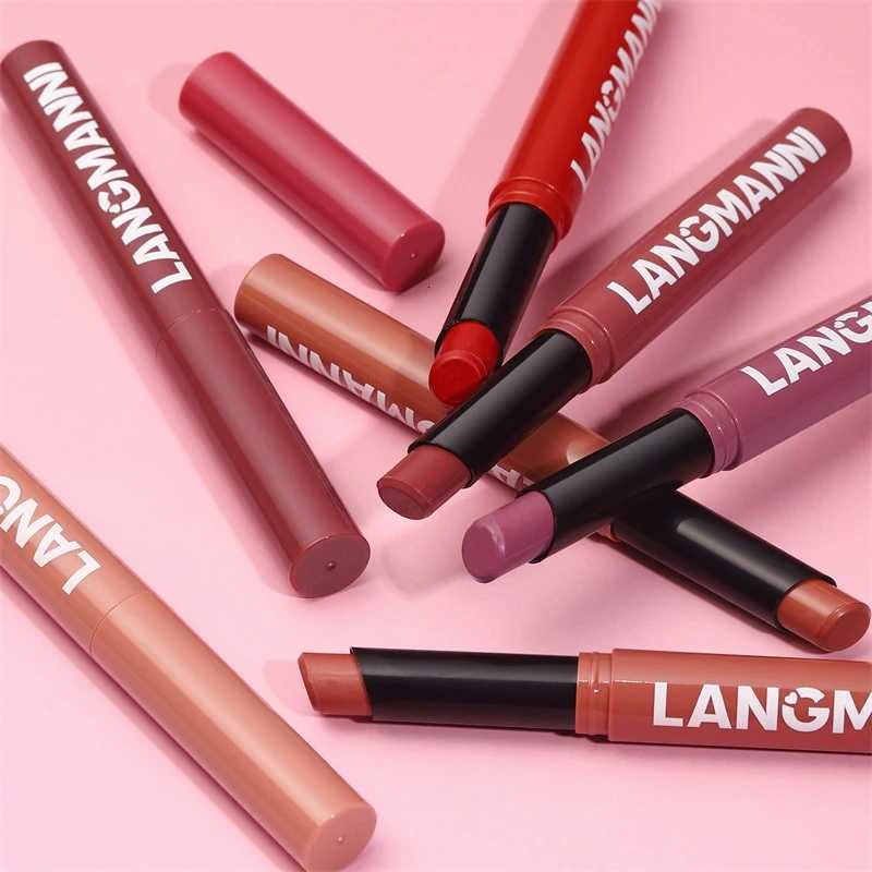 2 Color Matte Lipstick Pencil Waterproof Long Lasting NonStick Cup Lip Stain Tint Cosmetic Nude Lipstick Pen Makeup Cosmetics W251027
