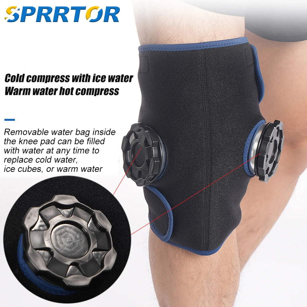 Knee Ice Wrap Pads with Ice Bag Compression for Knee Reusable Ice Pack Cold Therapy For Sprains Muscle Pain Relief Bruises 251023