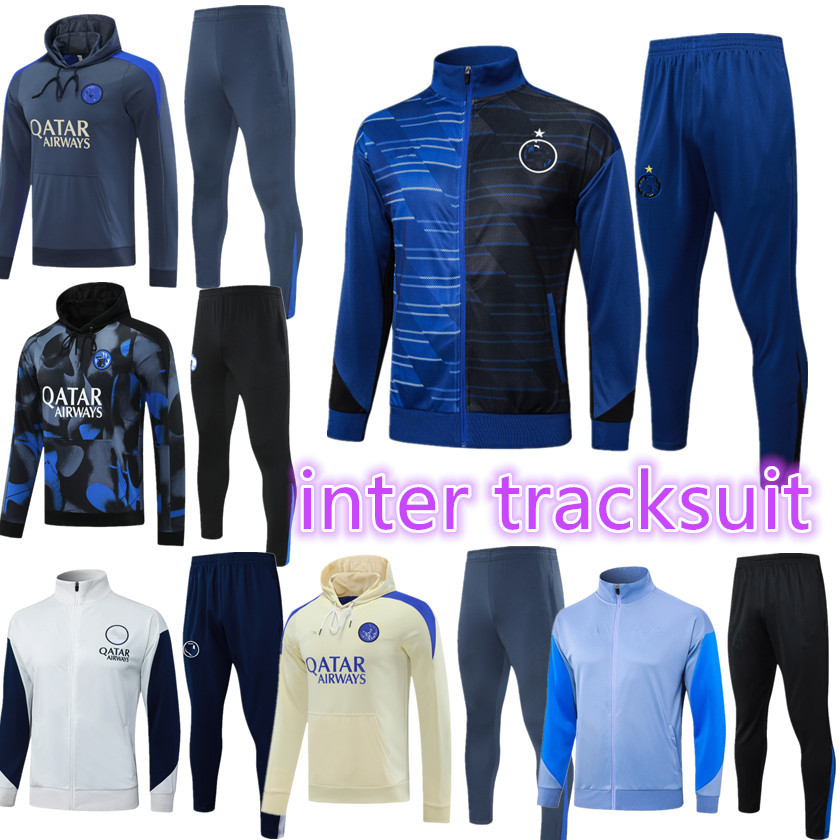 24 25 26 adult tracksuit iNter HOODED soccer training suit set 2025 ERIKSEN VIDAL BARELLA HAKIMI football long zipper jacket Mmilan HOODIE tracksuits jogging kit