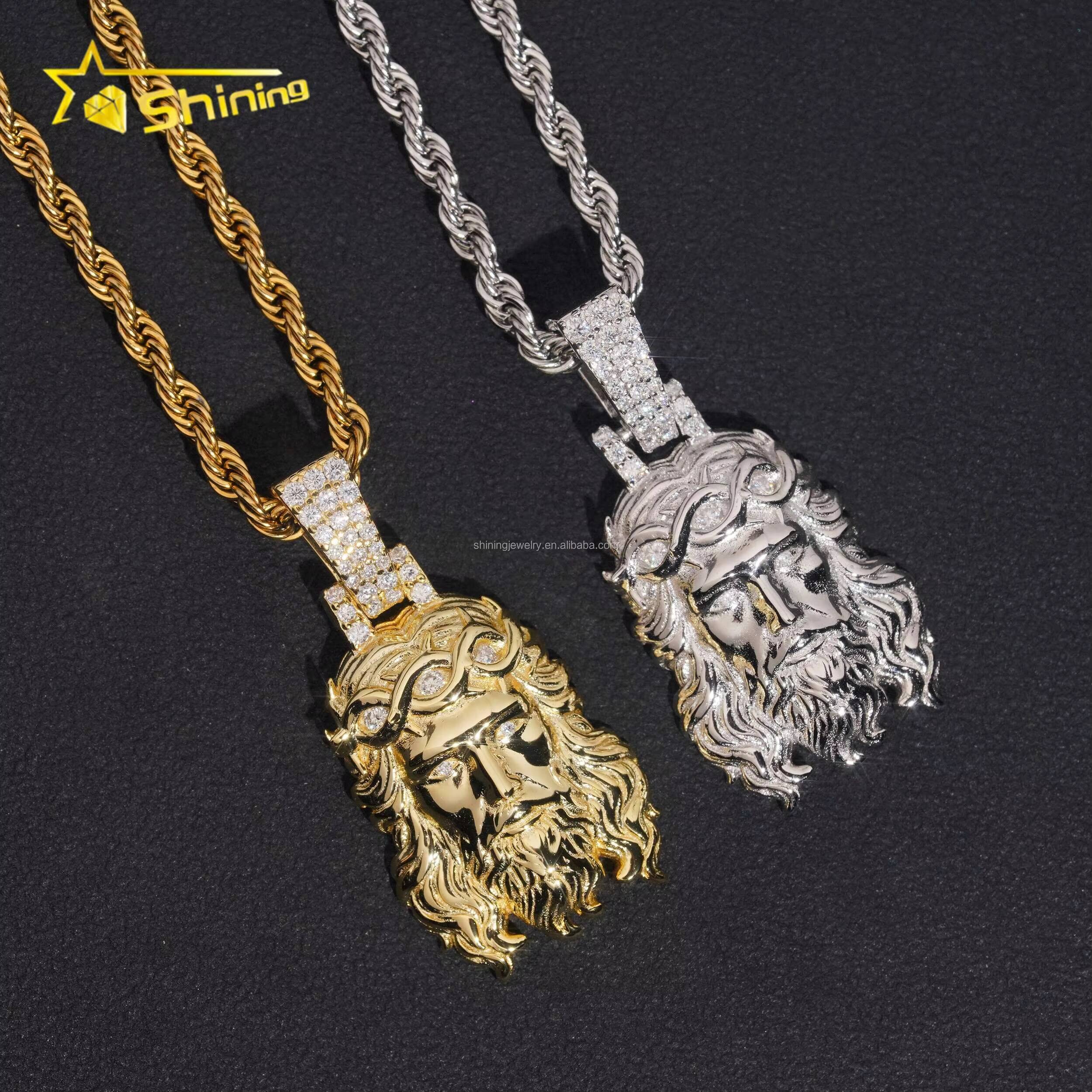 Pass Diamond Tester Wholesale Price Jewelry Hip Hop Iced Out VVS1 Moissanite Diamond S925 Silver Religious Jesus Pendant