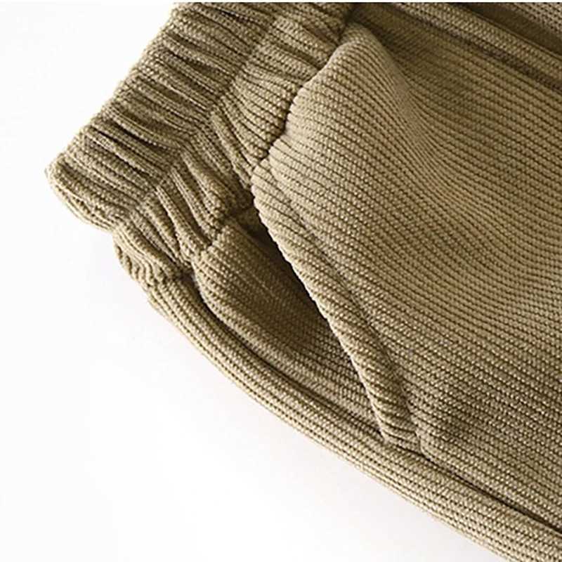 2025 Winter Thicken Corduroy Children Pants Fleece Lined Sporty Toddler Joggers with Pockets Boys Girls Warm Clothes TrousersT251027