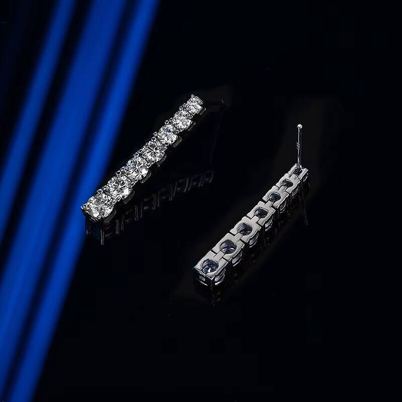Fine Jewellery Elegant Sublimation 925 Silver Fashion Jewelry Long Tassel Moissanite Diamond Drop Earrings for Women
