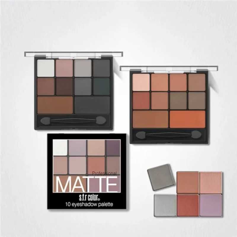 10 Color Eyeshadow pallette Makeup Tools Full Matte Eyeshadow Pan Pumpkin Smoky Eye Shadow Nude Eye Shadow With Brush MaquiagemXJ251027