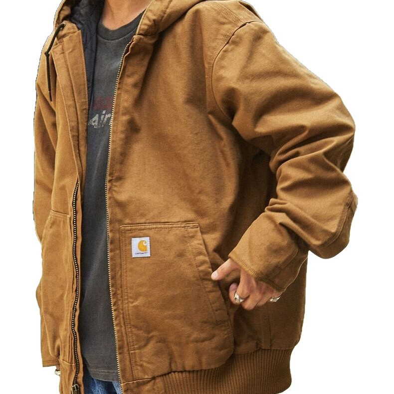 Designer Men's Jackets Heavyweight embroidery 100% cotton Thick Men Canvas Work Jacket Carharretshoddie top quality With Mesh Lining work coat ja