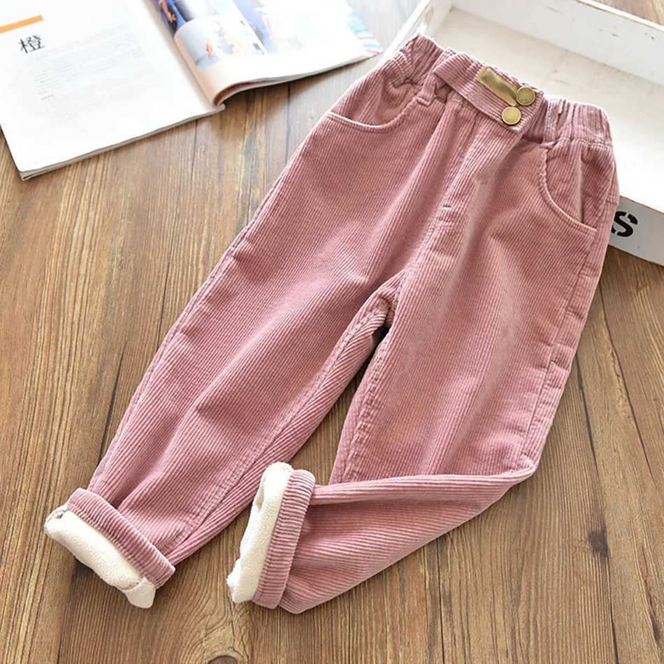 Stylish and Warmth Girls Fleece Lined Corduroy Pants with Fleece Ideal for Autumn and Winter Cold Season and Everyday Daily WearT251027