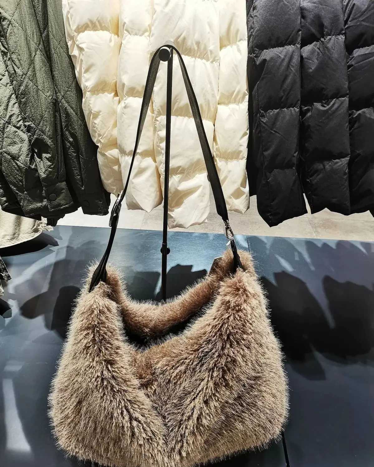 JIAERDI Vintage Khaki Handbag Women 2025 Fashionable Large Capacity Soft Plush Ladies Retro Casual Shoulder Bag Y2k Y251027