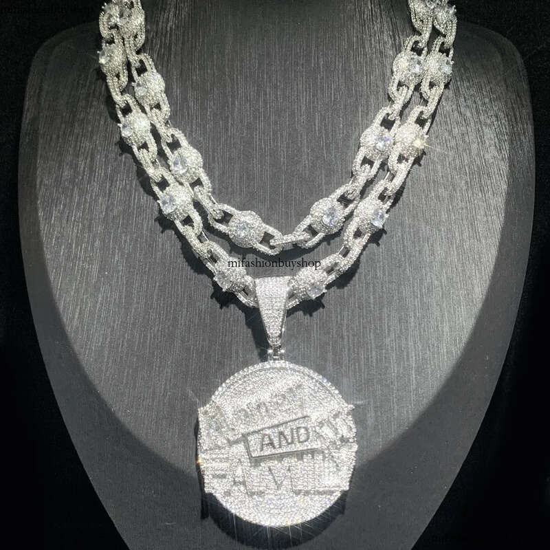 Hip Hop MONEY AND FAMILY Letters Pendant Necklace Full Zircon Mens Jewelry Gift