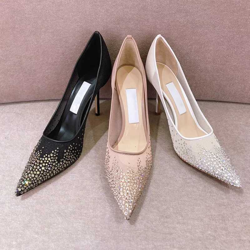 Spring and Autumn 2025 New Mesh Pointed Shallow Mouth Sexy Stiletto ShoesXJ251027