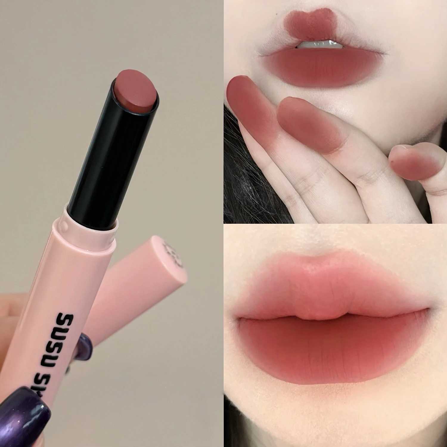 Smoky Grey Violet Lipstick Matte Velvet Finish Smooth Application Lip Mousse Waterproof Mirror Glossy Lip Tint Not Fading Makeup W251027