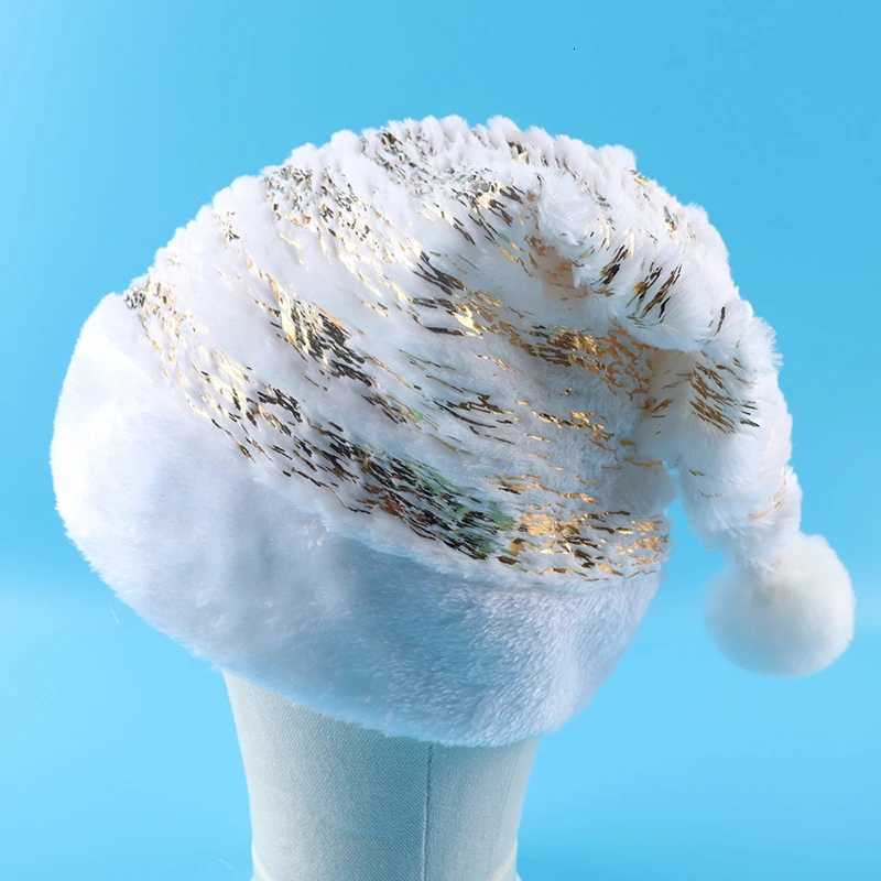 White Christmas Hat Gold Silver Sequins Snowflake Embroidered Santa Hats Caps For Xmas Home Party Decoration SuppliesW251027
