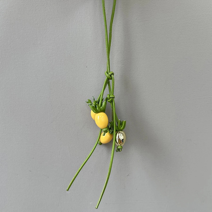 Tomato Leather Bag Charm Purple Flower Keychain Bag Pendant Decoration High Girl Gift Bag Accessories 251027