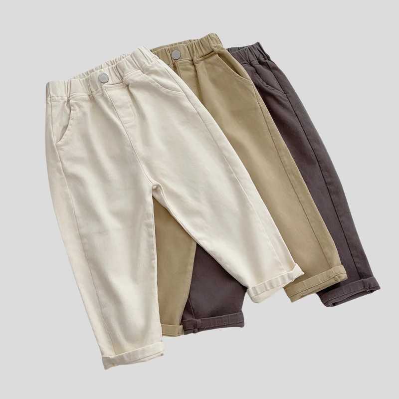 2025 Autumn New Kids Harem Pants Elastic Waist Solid Color Loose Fit Toddler Trousers for27Y Boys GirlsT251027