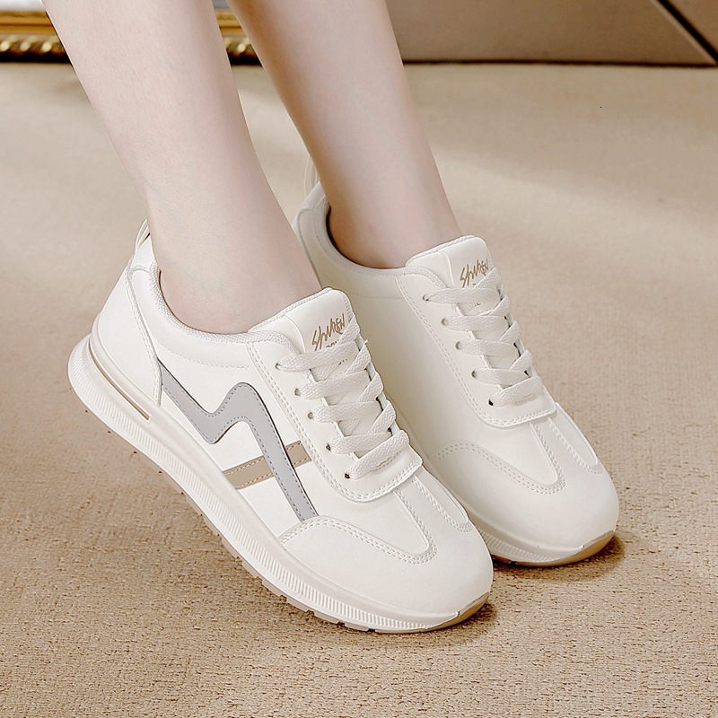 Free shipping Designer Casual Shoes Pu Leather Thick Sole Sneakers for Women