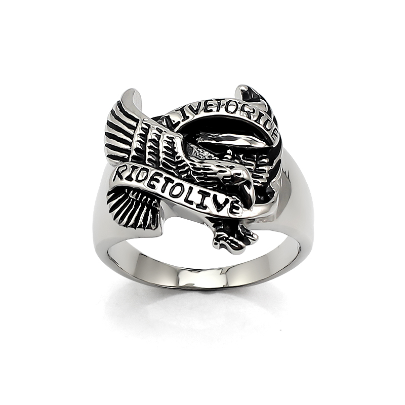 Vintage Retro Irregular Shaped Eagle Belt Buckle Western Cowboy RIDE to LIVE Animal Decorative Logo Design Hip Hop Ring