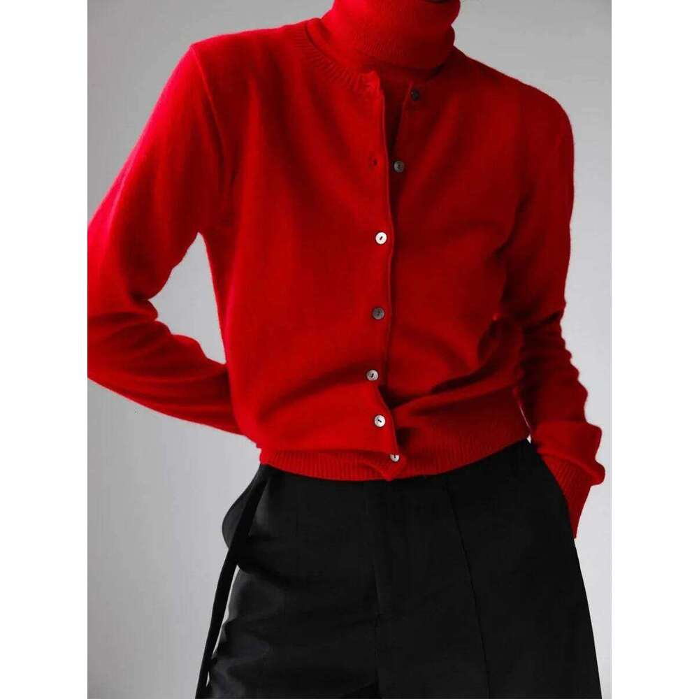 Blubelle Women's New Autumn Turtleneck Sleeveless Tank Top Soft Knit Button Up Cardigan Sweater Fashion Sets Designer Sweater Women Women Sweater