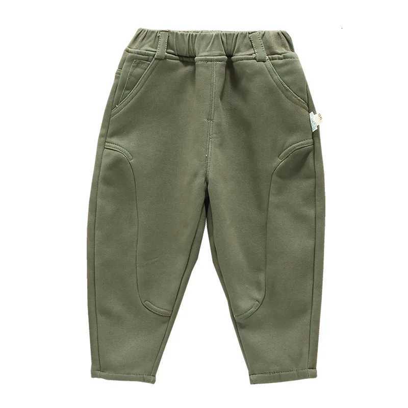 Autumn Winter Baby Boys Pants Splicing Solid Color Kids Baby Boys Pencil Pants Thick Elastic Waist Simple 16Y Boys TrousersT251027