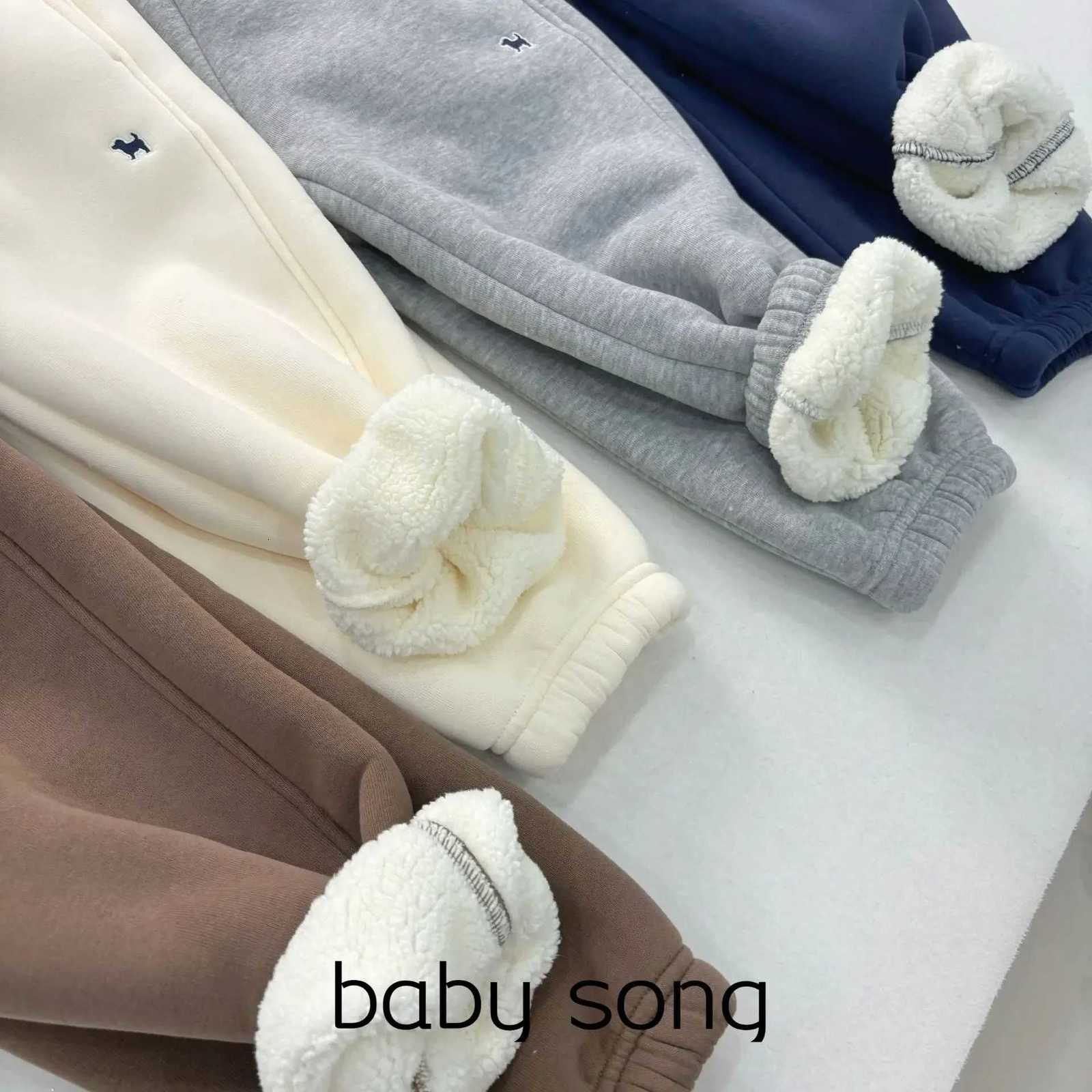 Winter Padded Pants Boys Girls Thicken Warm Sweatpants Trousers Autumn Children Fleece Lined Bottoms New Kids Cotton PantsT251027